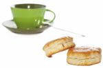 Bread And Tea Cup Stock Photo