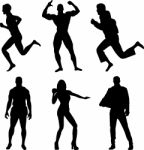 Sports Silhouette People Stock Photo