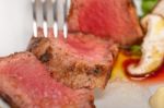 Beef Filet Mignon Grilled With Vegetables Stock Photo