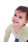 Close Up Of Small Caucasian Baby Boy Stock Photo