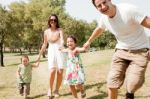 Family In The Park Stock Photo