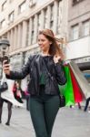 Beauty Teenager Taking A Selfie Stock Photo