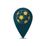 Soccer Map Pin Sport Flat Design Icon  Illustration Stock Photo