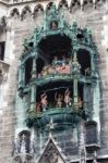 The Rathaus-glockenspiel In Munich Stock Photo