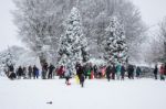 Winter Scene In East Grinstead Stock Photo