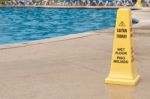 Wet Floor Sign Stock Photo