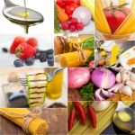 Healthy Vegetarian Vegan Food Collage Stock Photo