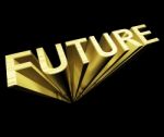 Golden 3d Future Text Stock Photo