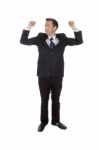 Full Pose Of Successful Young Businessman Stock Photo