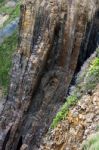 Vertical Rock Formation Near Bude Stock Photo