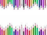 Pencils School Means Colours Spectrum And Learning Stock Photo