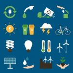 Eco Flat Icons Stock Photo