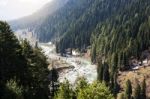 Panoramic View Of Beautiful Mountain Landscape Small Village  Stock Photo