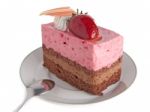 Strawberry Mousse Cake Stock Photo