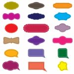 Label And Speech Bubble Icons Stock Photo