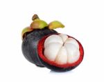 Mangosteen Isolated On The White Background Stock Photo