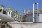 Industrial Factory With Blue Sky Stock Photo