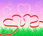 Hearts Background Shows Valentine Day And Abstract Stock Photo