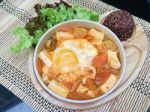 Tofu Kimchi Soup With Brown Seed Stock Photo