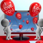 I Love You Balloons Shows Love And Online Dating Stock Photo