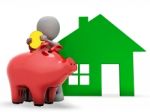 Character Mortgage Represents Real Estate And Banking 3d Renderi Stock Photo