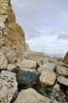 Natural Coastline Of Algarve Stock Photo