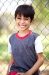 Close Up Shot Of A Happy Boy Laughing Stock Photo