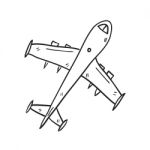 Airplane Hand Drawn  Illustration Stock Photo