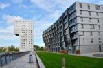 Almere, Netherlands - May 5, 2015: Exterior Of Modern Apartment Stock Photo