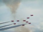 Red Arrows Display Team 50th Anniversary At Biggin Hill Airport Stock Photo