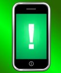 Exclamation Mark On Phone Shows Attention Warning Stock Photo