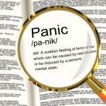 Panic Definition Magnifier Stock Photo