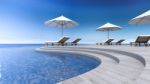 3d Terrace Sea View Stock Photo