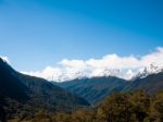 Wilderness With Mountains And Trees Stock Photo