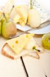 Fresh Pears And Cheese Stock Photo