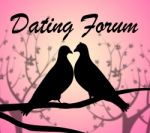 Dating Forum Represents Social Media And Conference Stock Photo