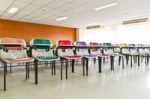 Empty Room With Chairs Stock Photo