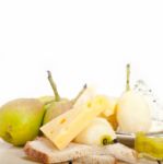 Fresh Pears And Cheese Stock Photo