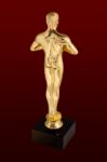 Oscar - Golden Trophy Stock Photo