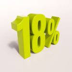 Percentage Sign, 18 Percent Stock Photo