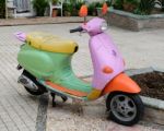 Marbella, Andalucia/spain - July 6 : Painted Scooter Parked In M Stock Photo