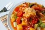 Meal With Shrimp And Vegetable Stock Photo