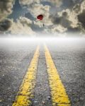 Parachute On The Sky, Road To Success Stock Photo