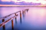 Cleveland Jetty At Sunset Stock Photo