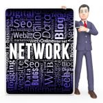 Network Sign Indicates Global Communications And Communicate 3d Rendering Stock Photo