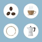 Coffee And Tea Flat Icon Set Stock Photo