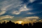 Dramatic Cloudy Sky In Twilight Time Stock Photo