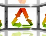 Recycle Icon On Screen Shows Environment Conservation Stock Photo