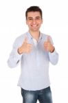 Man Showing Thumbs Up Stock Photo