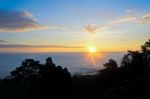 Colorful Sunrise Above The Clouds Stock Photo